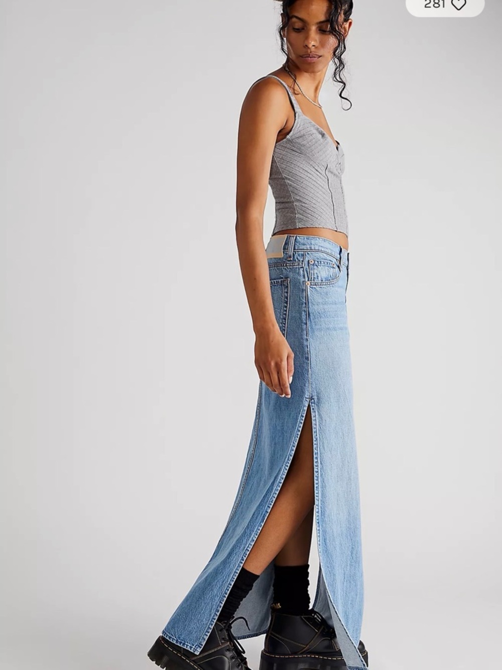 🆕MOTHER Snacks! The Fun Dip Slice Maxi Skirt 27 NWOT